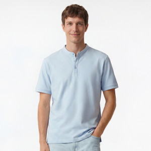 Koszulka polo slim - S - jasnoniebieski - męska - Reserved - 613IM-05X