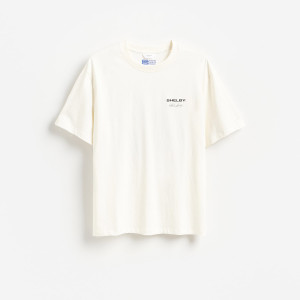 T-shirt Shelby - S - złamana biel - męska - Reserved - 616IO-01X