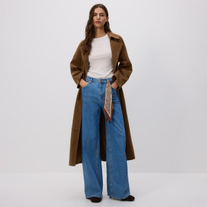 Jeansy wide leg z bandaną - 44 - niebieski - damska - Reserved - 618GT-55J