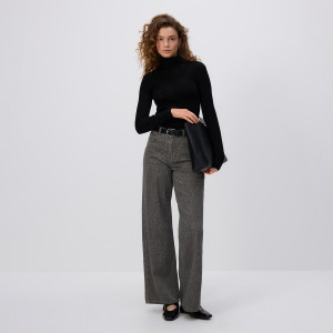 Jeansy baggy fit w panterkę - 42 - szary - damska - Reserved - 619GT-90J