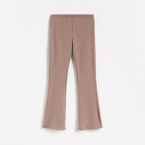 Legginsy flare - 134 (8 lat) - brązowy - dziewczynki - Reserved - 620JZ-84X
