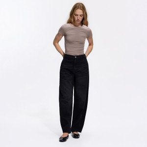 Jeansy barrel leg z przeszyciami - 38 - czarny - damska - Reserved - 620KO-99J