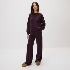 Spodnie long leg - XS - ciemnofioletowy - damska - Reserved - 621GA-49X