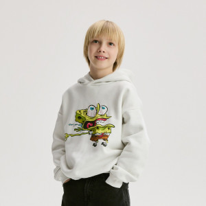 Bawełniana bluza SpongeBob - 116 (5-6 lat) - jasnoszary - chłopcy - Reserved - 621HR-09X