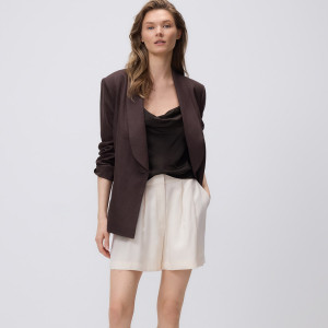 Szorty z modalem - M - złamana biel - damska - Reserved - 621KK-01X