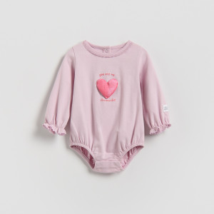 Body z aplikacją - 68 (3-6 m.) - lawendowy - dziewczynki - Reserved - 622IM-04X