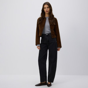 Jeansy barrel leg - 34 - czarny - damska - Reserved - 623GT-99J