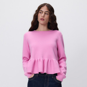 Sweter z baskinką - L - różowy - damska - Reserved - 625HO-30X