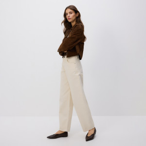 Jeansy barrel leg - 44 - złamana biel - damska - Reserved - 627HF-01J