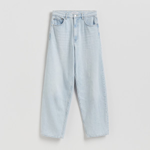 Jeansy barrel leg - 44 - niebieski - damska - Reserved - 627HF-05J