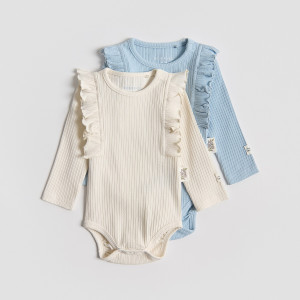 Body z falbanką 2 pack - 86 (12-18 m.) - wielobarwny - dziewczynki - Reserved - 627IM-MLC