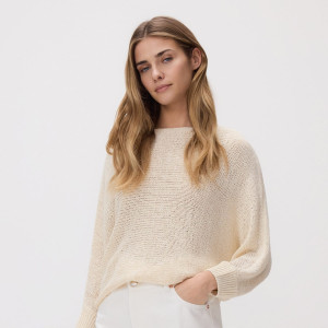 Gładki sweter - L - kremowy - damska - Reserved - 629HO-02X