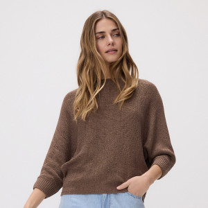 Gładki sweter - XS - brązowy - damska - Reserved - 629HO-84X