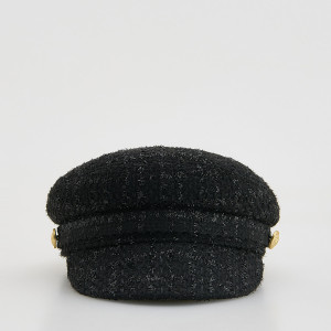 Kaszkiet z wełną - S - czarny - damska - Reserved - 630FE-99X