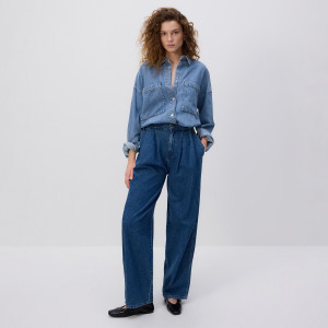 Jeansy barrel leg - 34 - niebieski - damska - Reserved - 631HF-55J