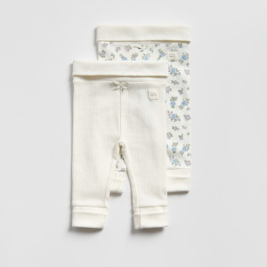 Bawełniane legginsy 2 pack - 62 (1-3 m.) - wielobarwny - dziewczynki - Reserved - 631IM-MLC