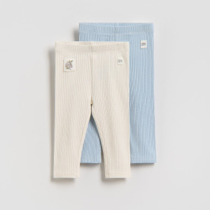 Bawełniane legginsy 2 pack - 62 (1-3 m.) - wielobarwny - dziewczynki - Reserved - 632IM-MLC