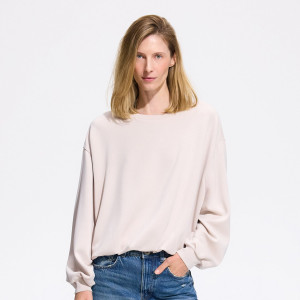 Bluza z modalem - L - beżowy - damska - Reserved - 632KE-08X