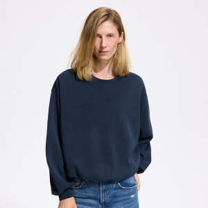 Bluza z modalem - L - granatowy - damska - Reserved - 632KE-59X