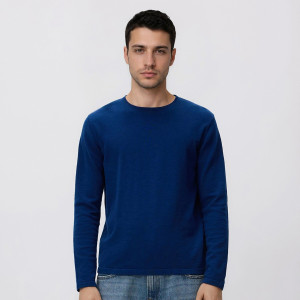 Bawełniany sweter - L - niebieski - męska - Reserved - 634HD-57X