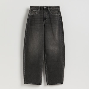 Jeansy barrel leg - 32 - szary - damska - Reserved - 634HF-90J