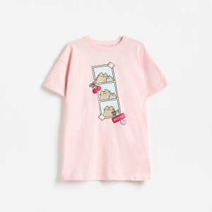Koszula nocna Pusheen - 146/152 (10-11 lat) - pastelowy róż - dziewczynki - Reserved - 634IN-03X
