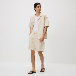 Bawełniane szorty regular - L - beżowy - męska - Reserved - 637HT-08P