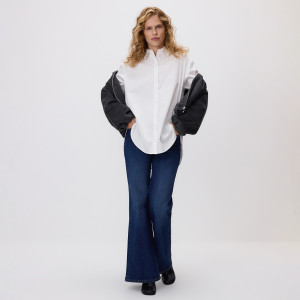 Jeansy flare z wysokim stanem - 46 - granatowy - damska - Reserved - 639HF-59J