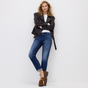 Jeansy Boyfriend - 36 - granatowy - damska - Reserved - 641HF-59J