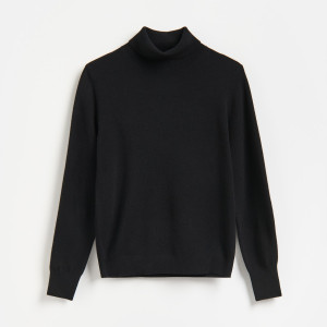 Golf z wełny merino - L - czarny - damska - Reserved - 642KO-99X