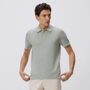 Sweter polo z bawełną - S - jasnozielony - męska - Reserved - 643HD-07X