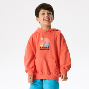 Bluza oversize z kapturem - 116 (5-6 lat) - pomarańczowy - chłopcy - Reserved - 644HR-23X