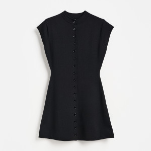Dzianinowa sukienka mini - XL - czarny - damska - Reserved - 646JL-99X