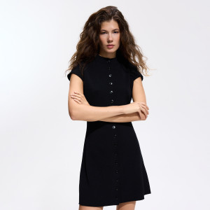 Dzianinowa sukienka mini - L - czarny - damska - Reserved - 646JL-99X