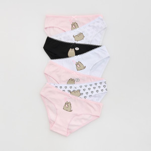 Bawełniane majtki Pusheen 7 pack - 122/128 (6-8 lat) - wielobarwny - dziewczynki - Reserved - 649IN-MLC