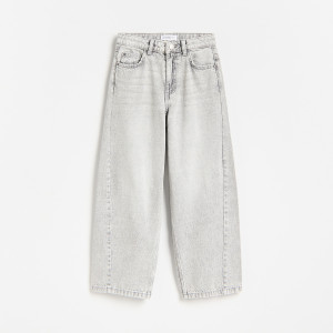 Jeansy barrel fit - 152 (11 lat) - jasnoszary - dziewczynki - Reserved - 650LQ-09J