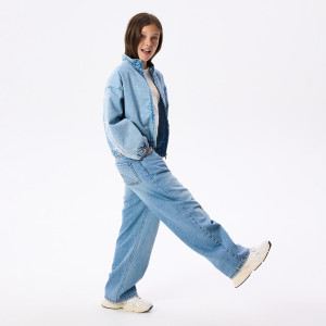 Jeansy barrel fit - 134 (8 lat) - niebieski - dziewczynki - Reserved - 650LQ-50J