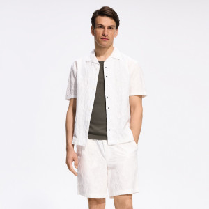 Szorty loose fit - M - biały - męska - Reserved - 653HT-00P