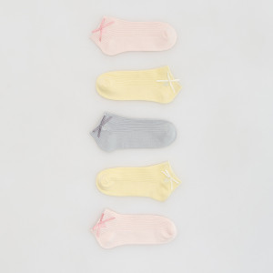 Strukturalne skarpetki 5 pack - 37/39 - wielobarwny - dziewczynki - Reserved - 656IN-MLC