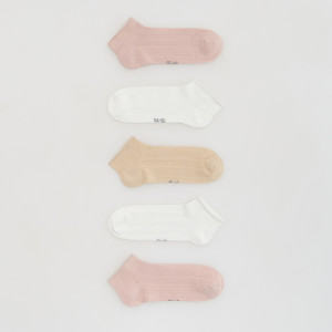 Krótkie skarpetki 5 pack - 25/27 - biały - dziewczynki - Reserved - 657IN-00X