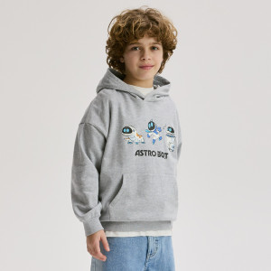 Bluza z kapturem Astro Bot - 164 (13 lat) - jasnoszary - chłopcy - Reserved - 660HR-09M