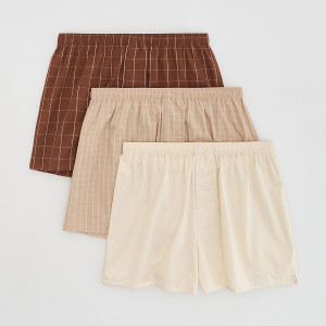 3 pack bokserek Loose - XL - brązowy - męska - Reserved - 669HH-88X