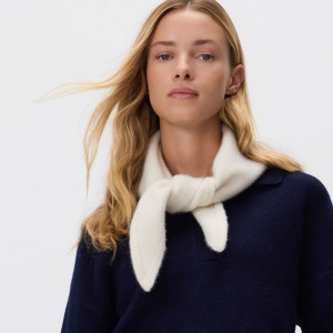 Szal z wełną i kaszmirem - ONE SIZE - złamana biel - damska - Reserved - 671FD-01X