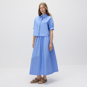 Bawełniana spódnica midi - XXL - niebieski - damska - Reserved - 6752B-55X