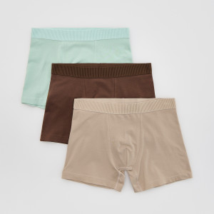 3 pack bokserek Long - S - beżowy - męska - Reserved - 675HH-80X