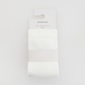 Bawełniane rajstopy 2 pack - 80/86 (9-18 m.) - złamana biel - dziewczynki - Reserved - 677GJ-01X