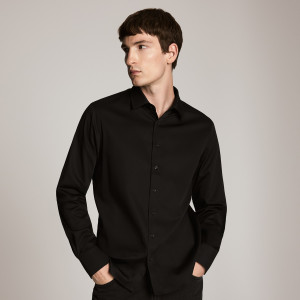 Koszula slim fit z bawełną - L - czarny - męska - Reserved - 677IH-99X
