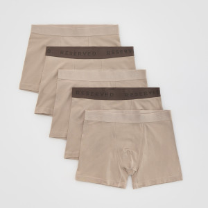 5 pack bokserek Long - L - beżowy - męska - Reserved - 680HH-80X