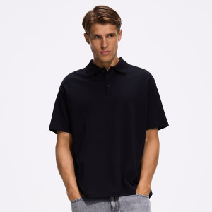 Koszulka polo boxy - L - czarny - męska - Reserved - 683KH-99X