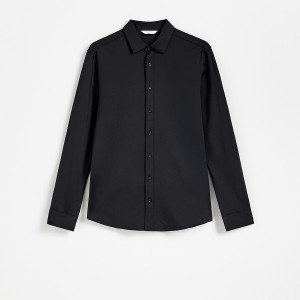 Gładka koszula super slim fit - L - czarny - męska - Reserved - 686KH-99X